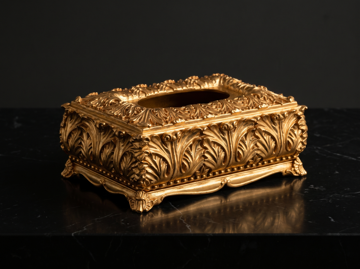 Gilded Acanthus Tissue Box