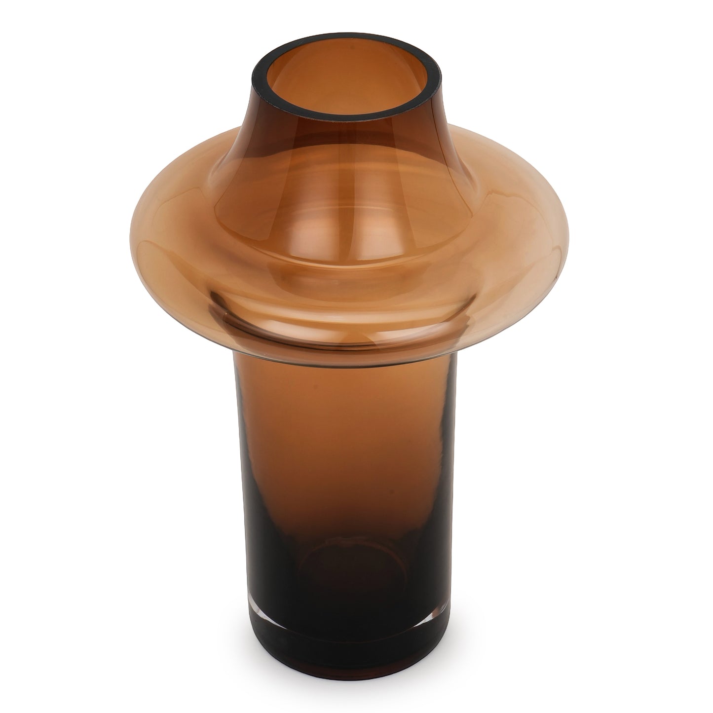 Cognac Flare Glass Vase
