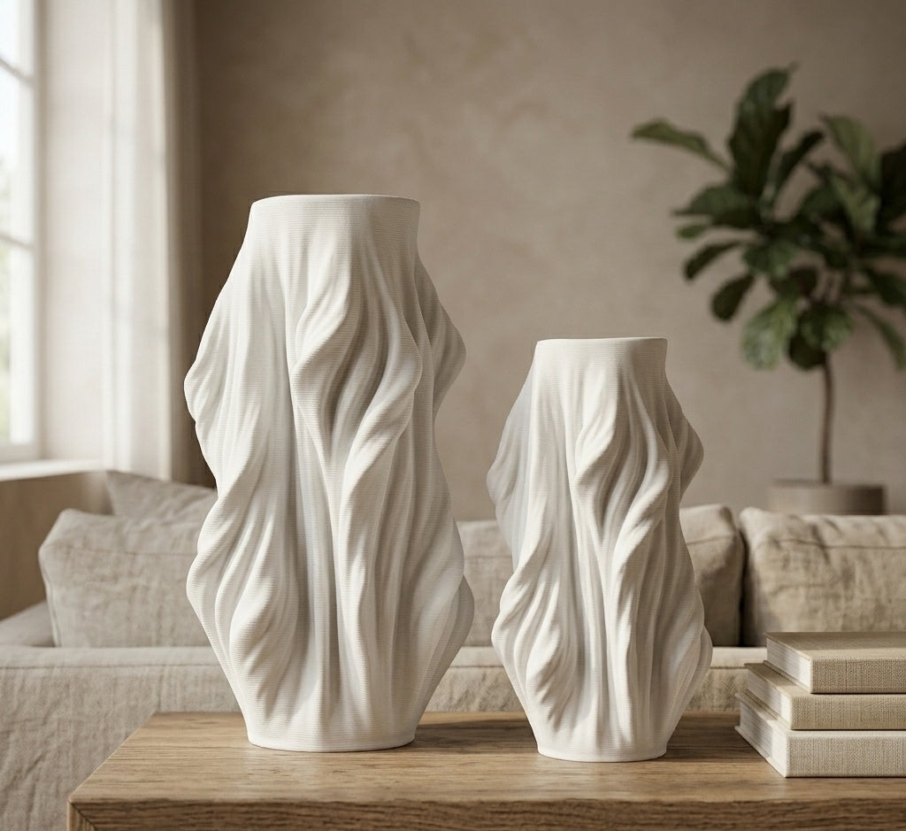 Twisted Silhouette Petit Vase-White