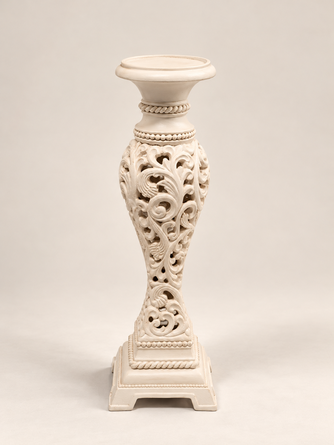 Palais Filigree Candle Holder-White