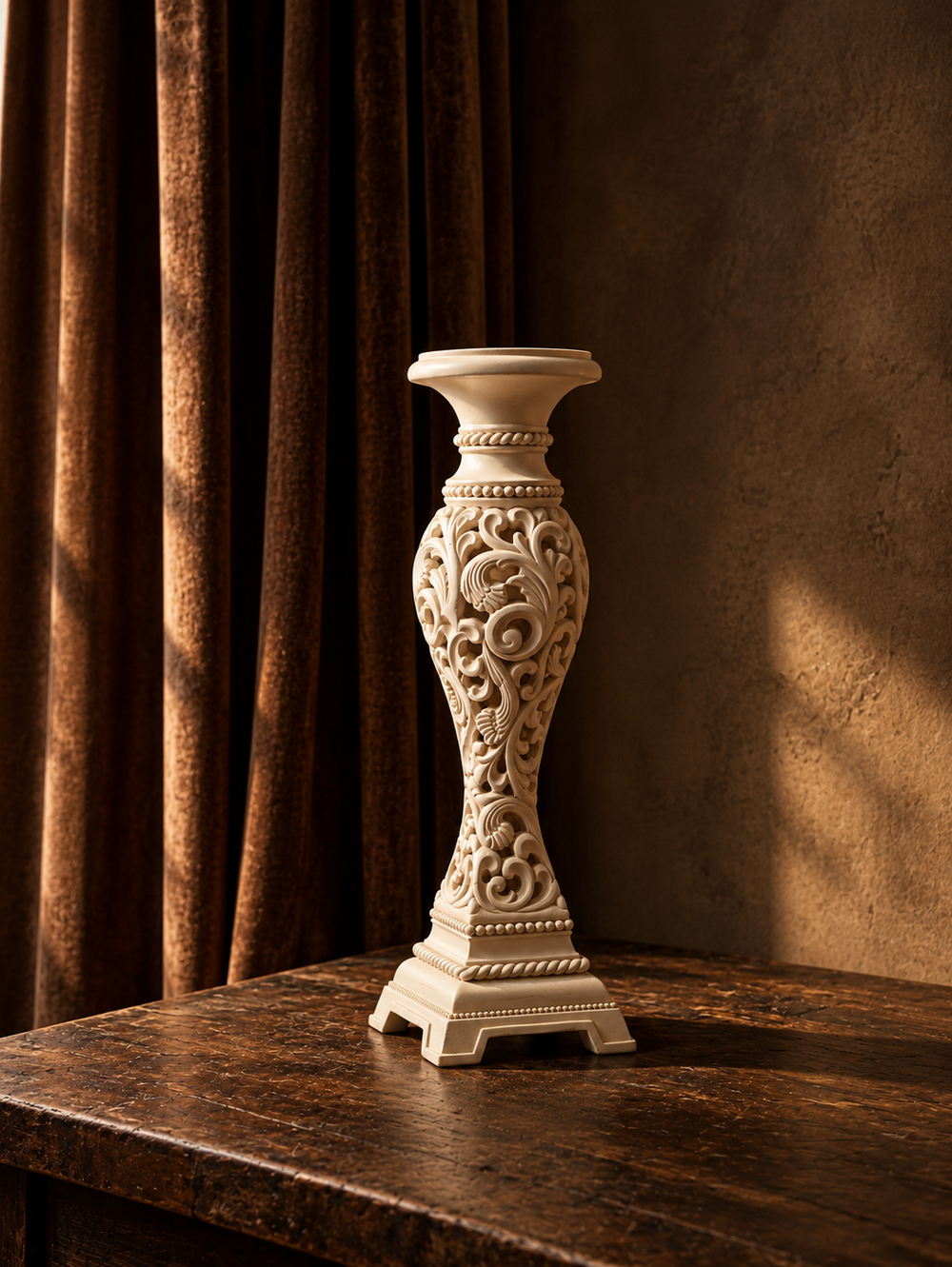 Palais Filigree Candle Holder-White