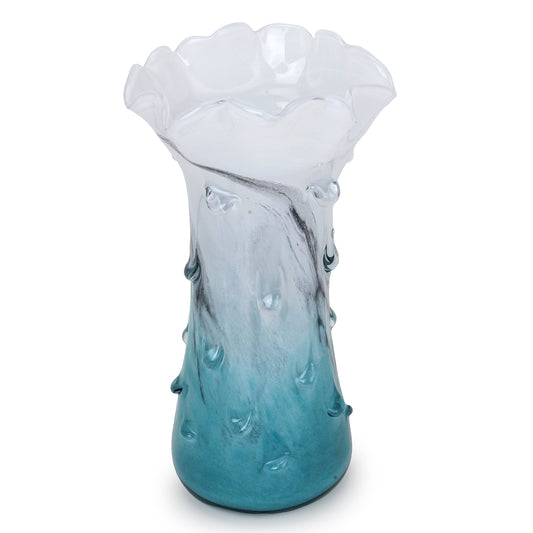 Coastal Tide Art Glass Vase