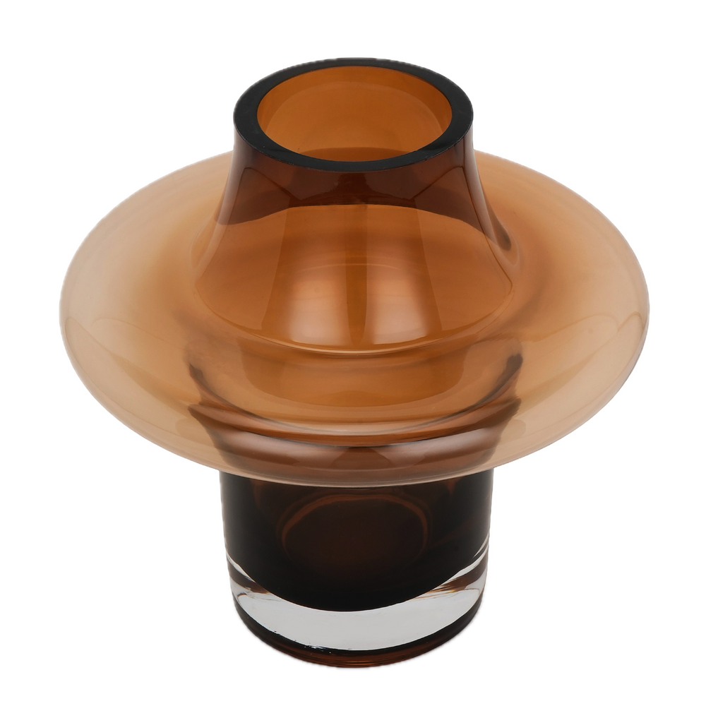 Cognac Flare Petit Glass Vase