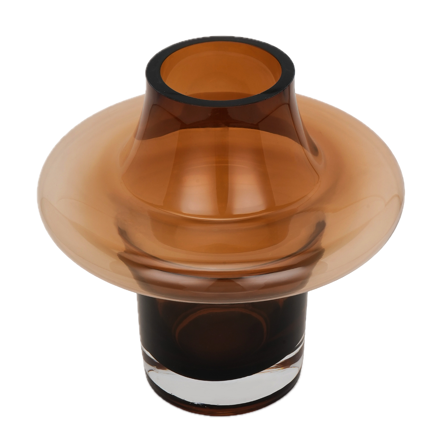 Cognac Flare Petit Glass Vase