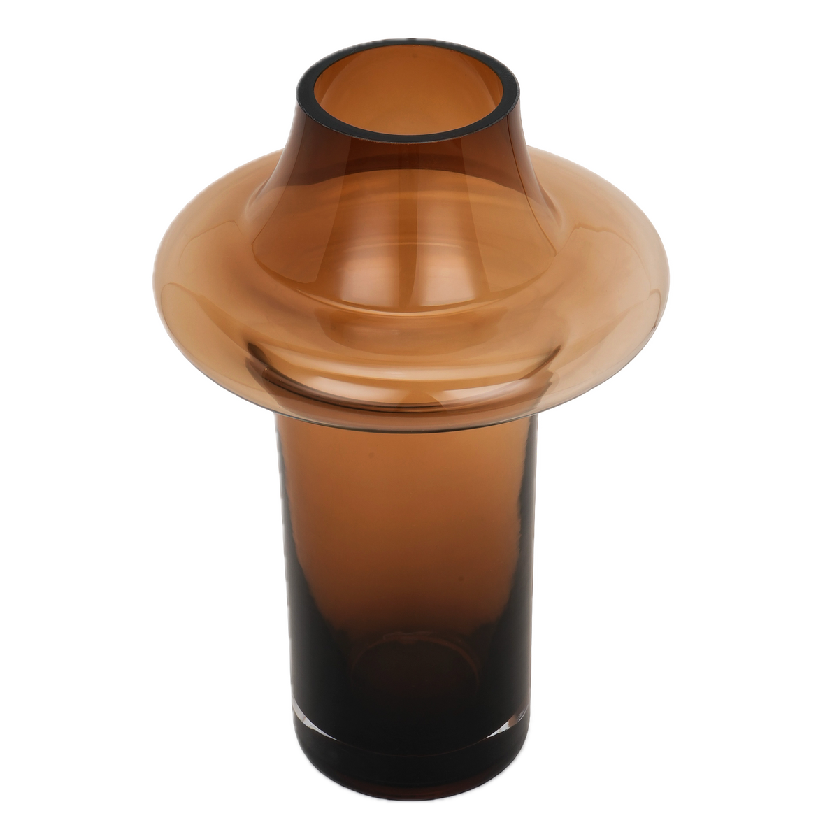 Cognac Flare Glass Vase