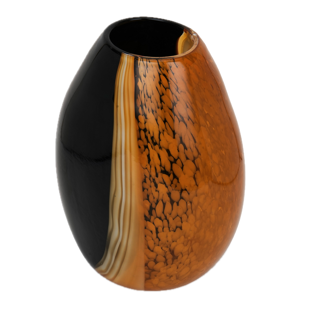 Molten Amber Glass Vase