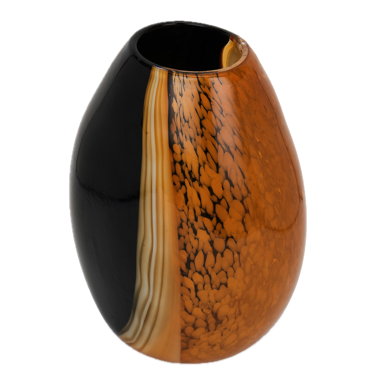 Molten Amber Glass Vase