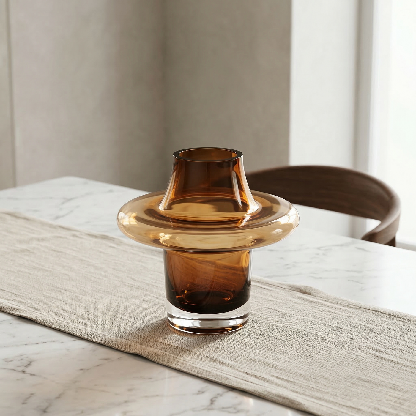 Cognac Flare Petit Glass Vase