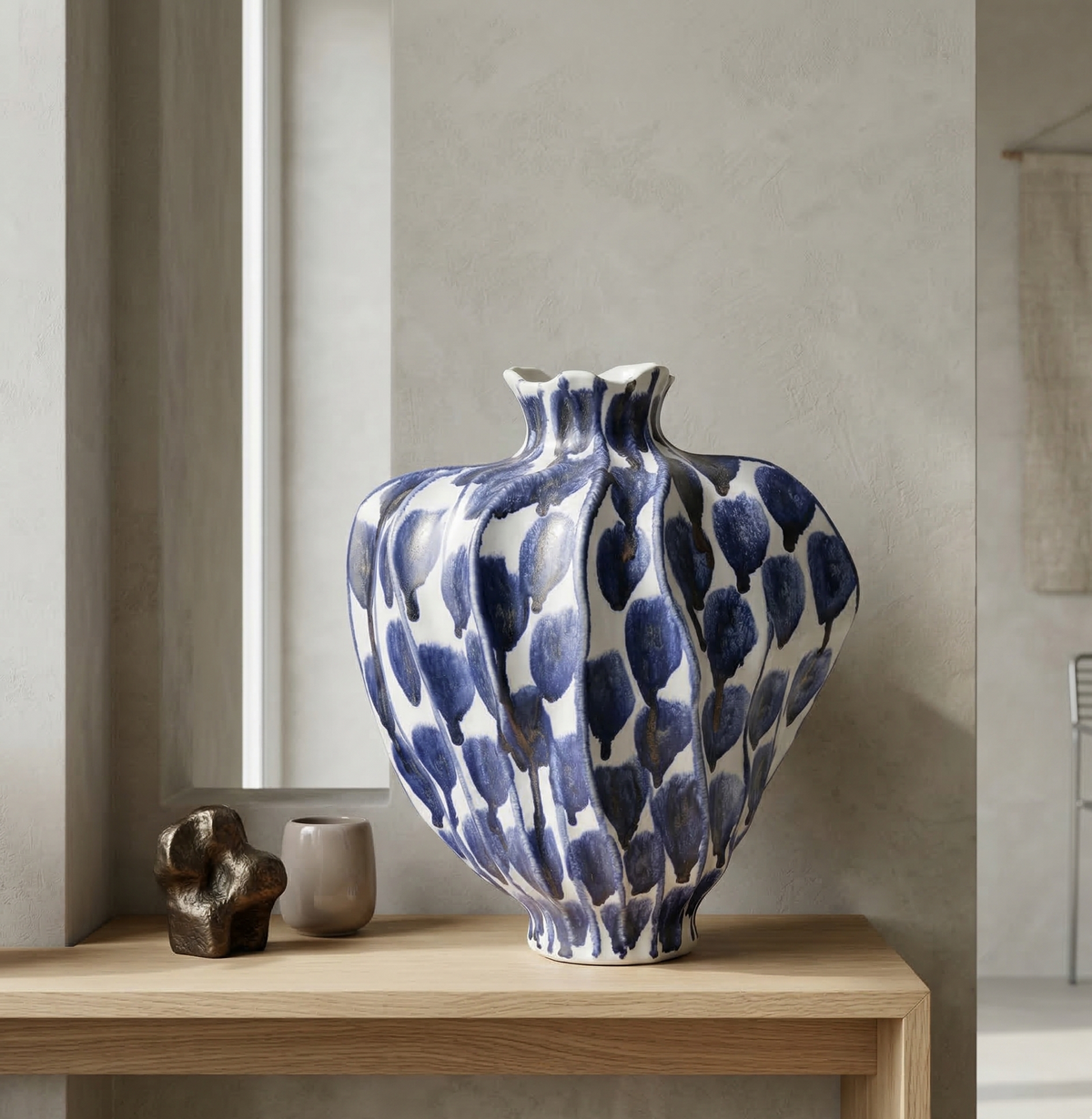Indigo Bloom Porcelain Vase