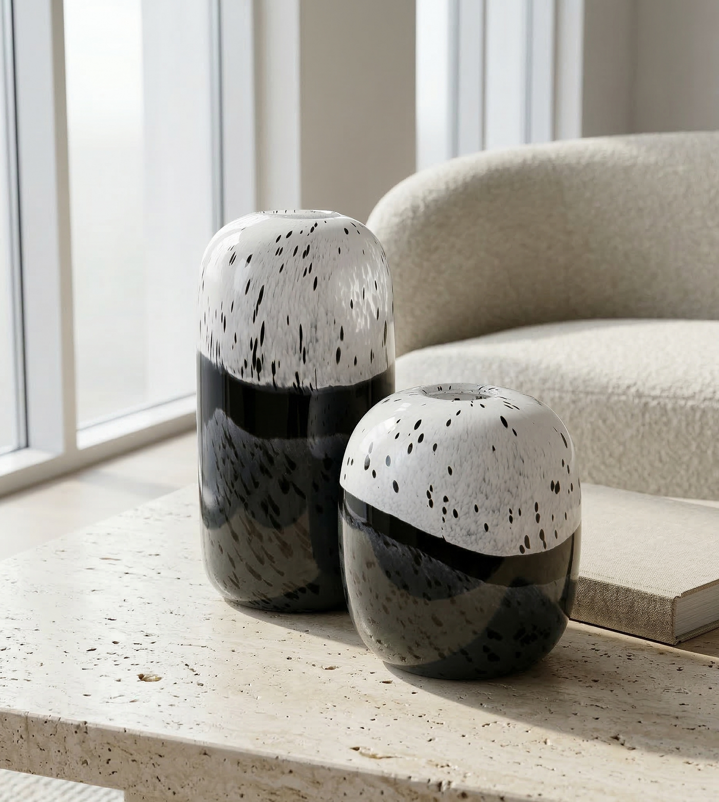 Moonshadow Speckled Glass Vase