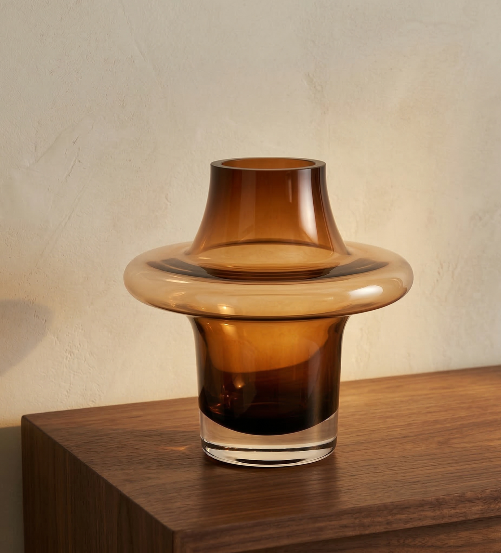 Cognac Flare Petit Glass Vase