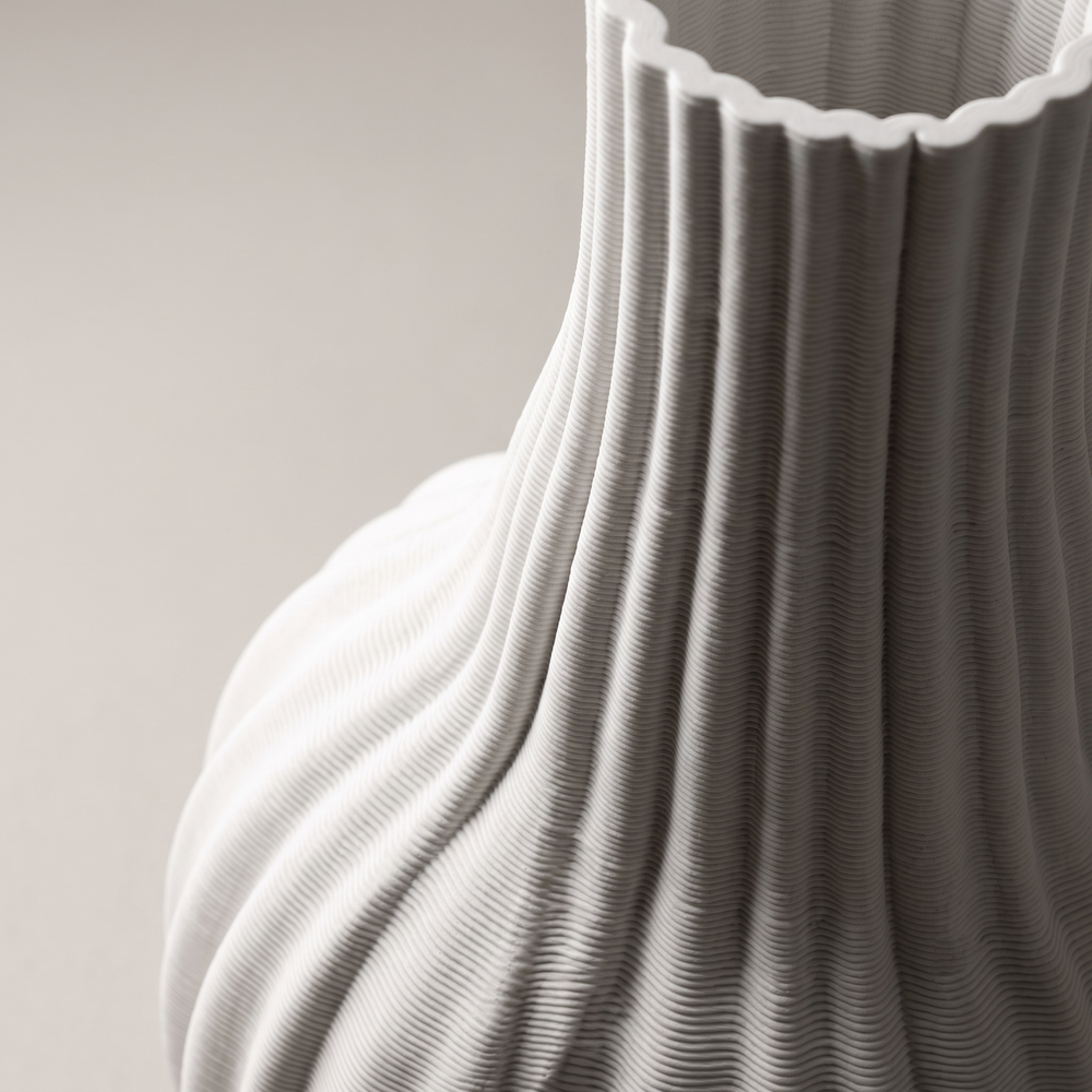 Pleated Ballroom Vase - White