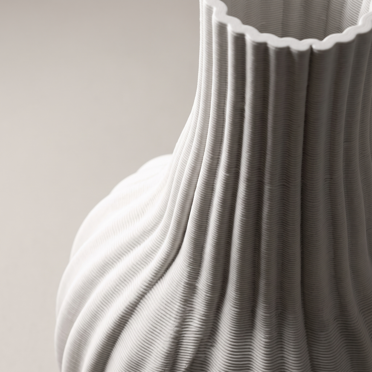 Pleated Ballroom Vase - White