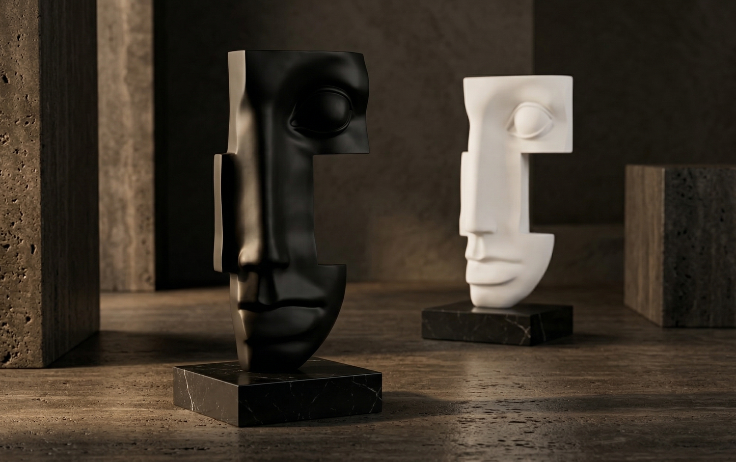 Duality Void Face Sculpture