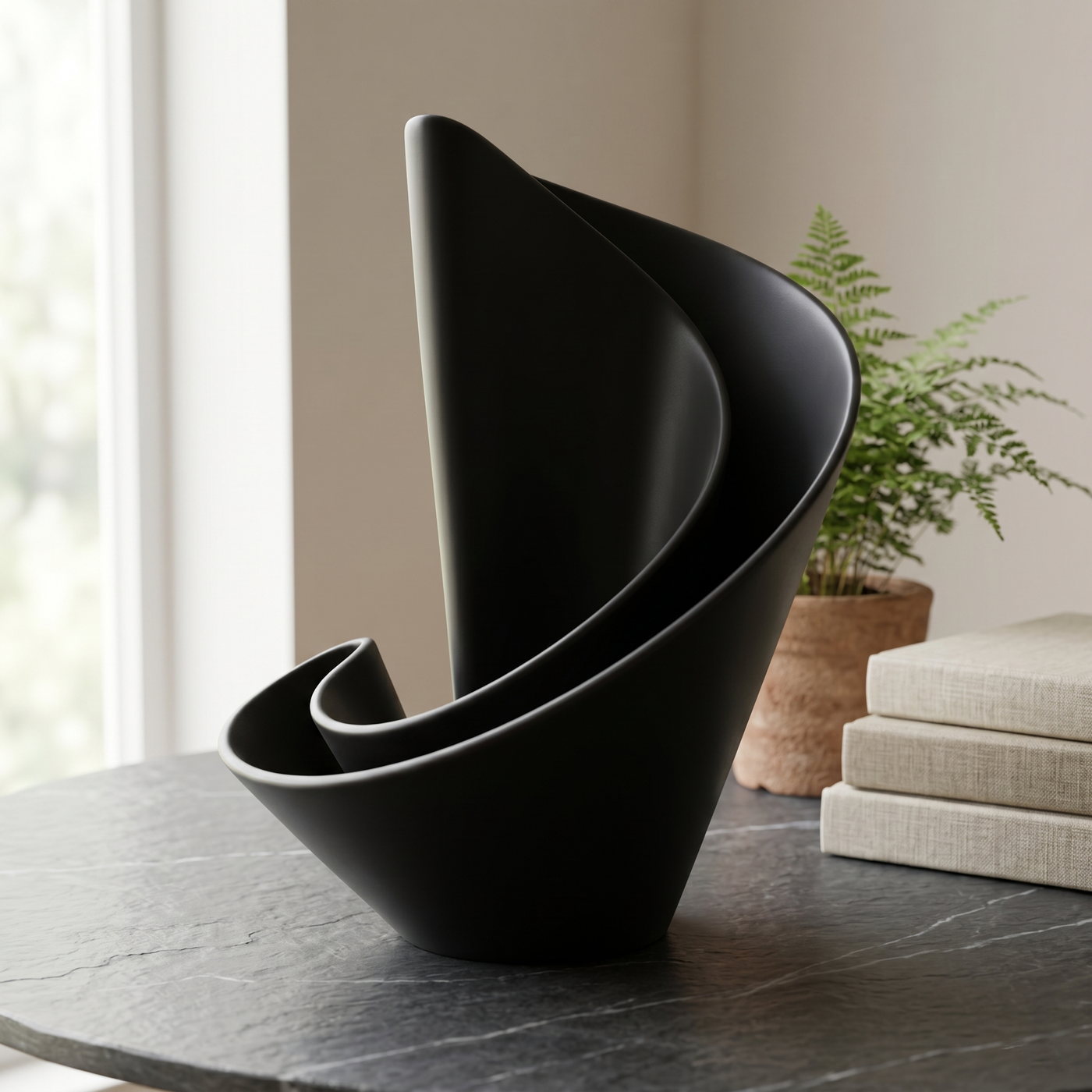 Velum Fold Vase - Black