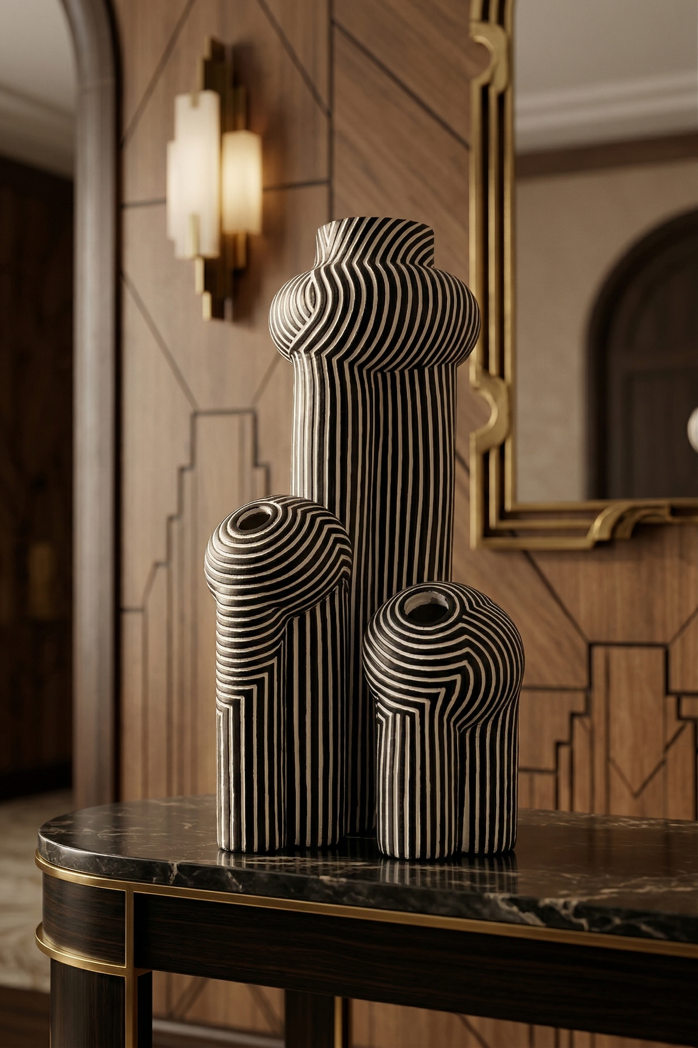 Memphis Noir Vase Set