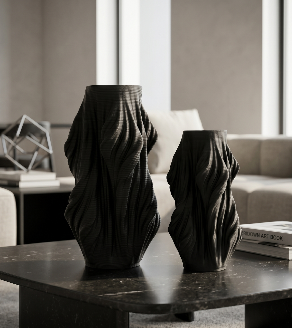 Twisted Silhouette Petit Vase-Black