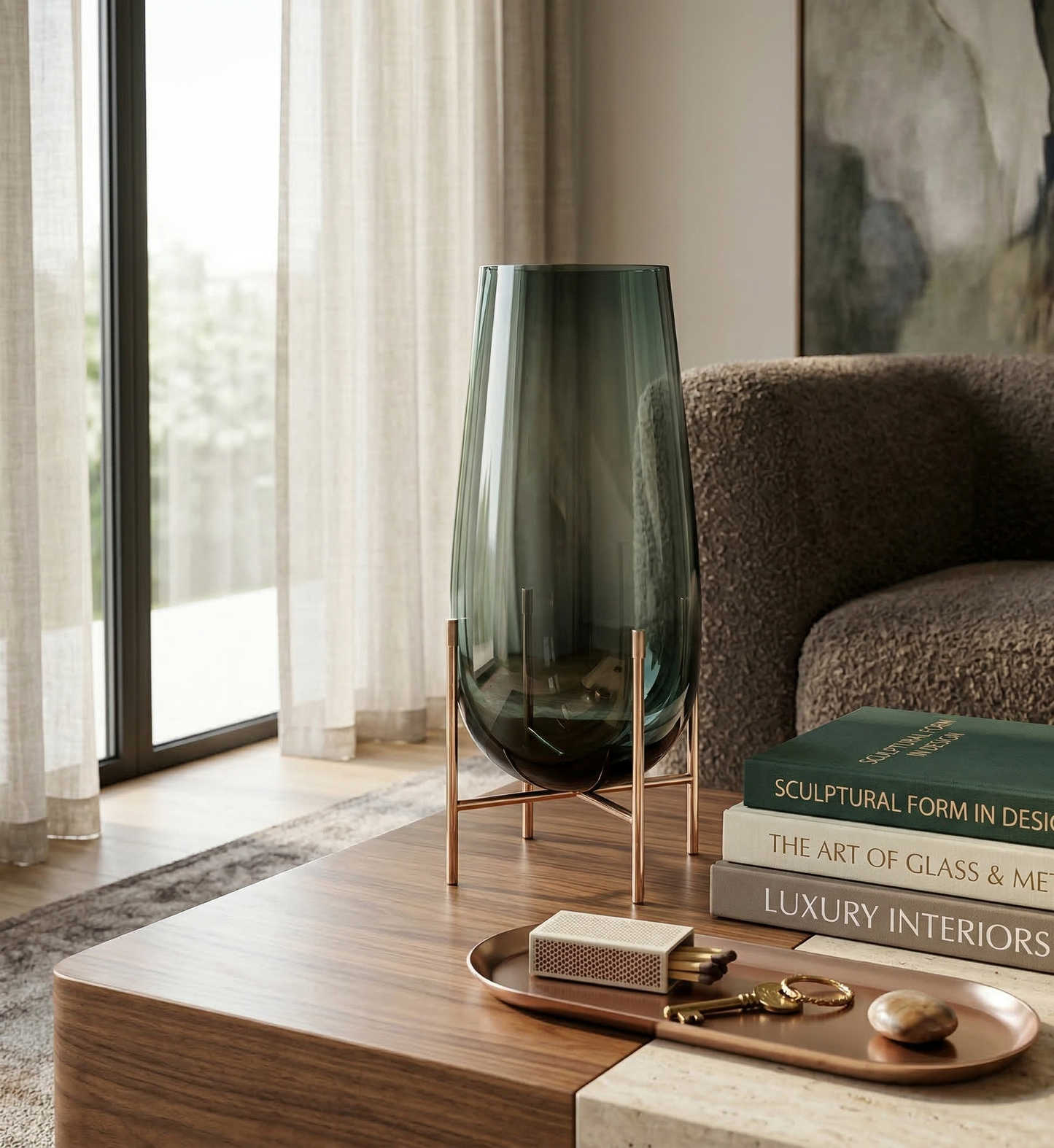 Emerald Rise Glass Vase