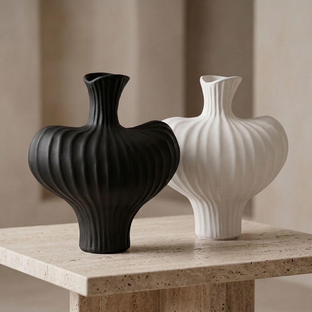 Vesper Noir & Ivory Vase