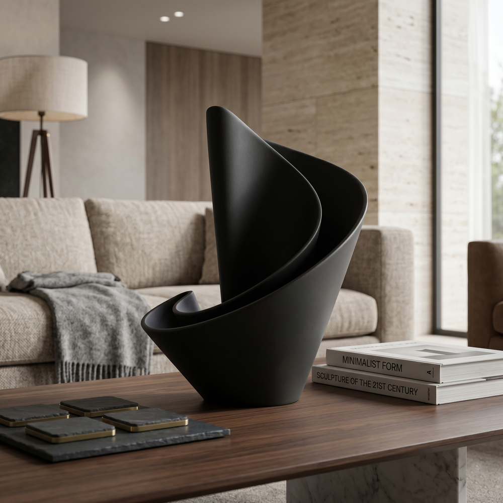 Velum Fold Vase - Black