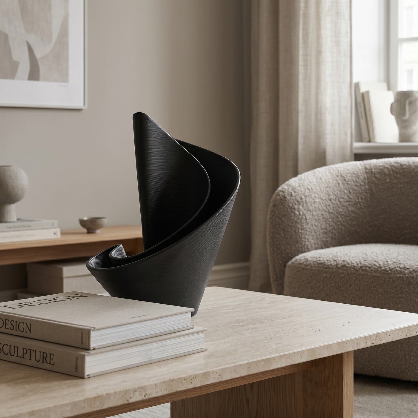 Velum Fold Vase - Black