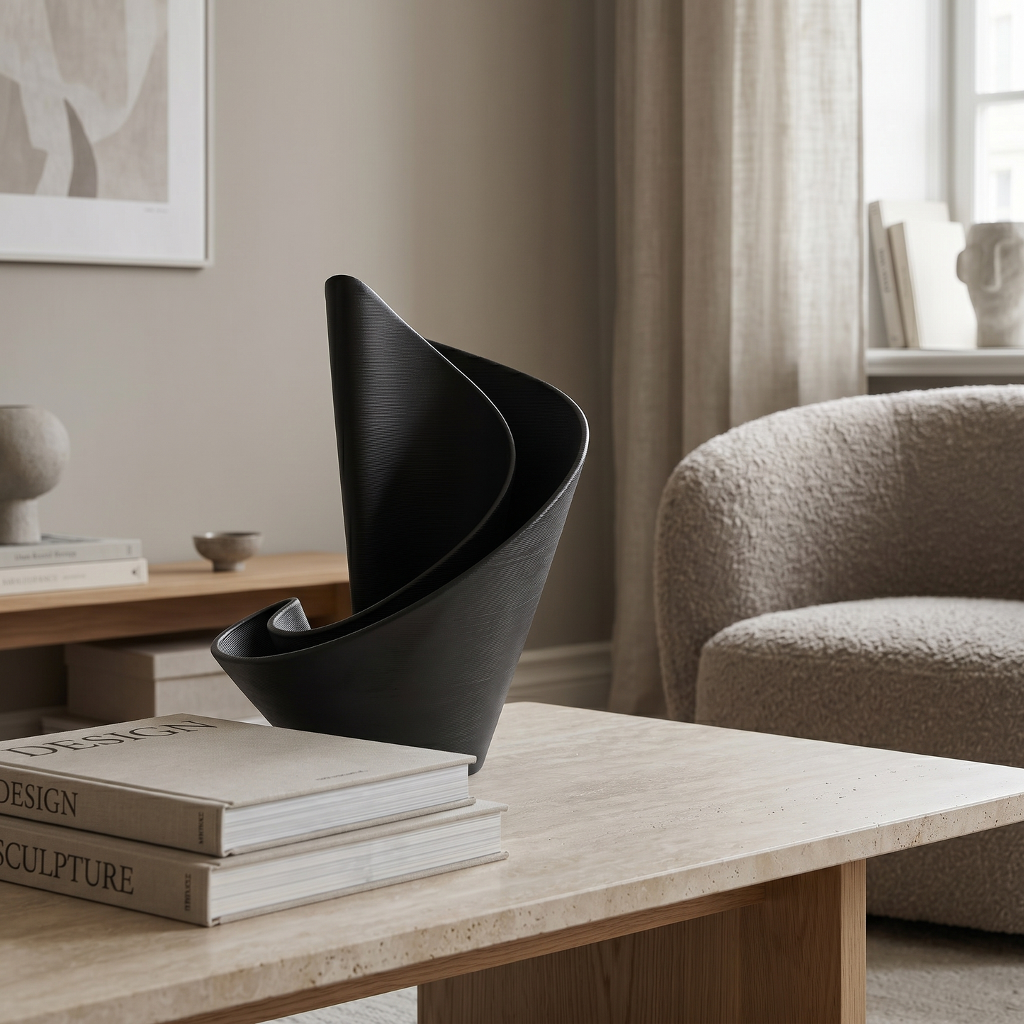Velum Fold Vase - Black