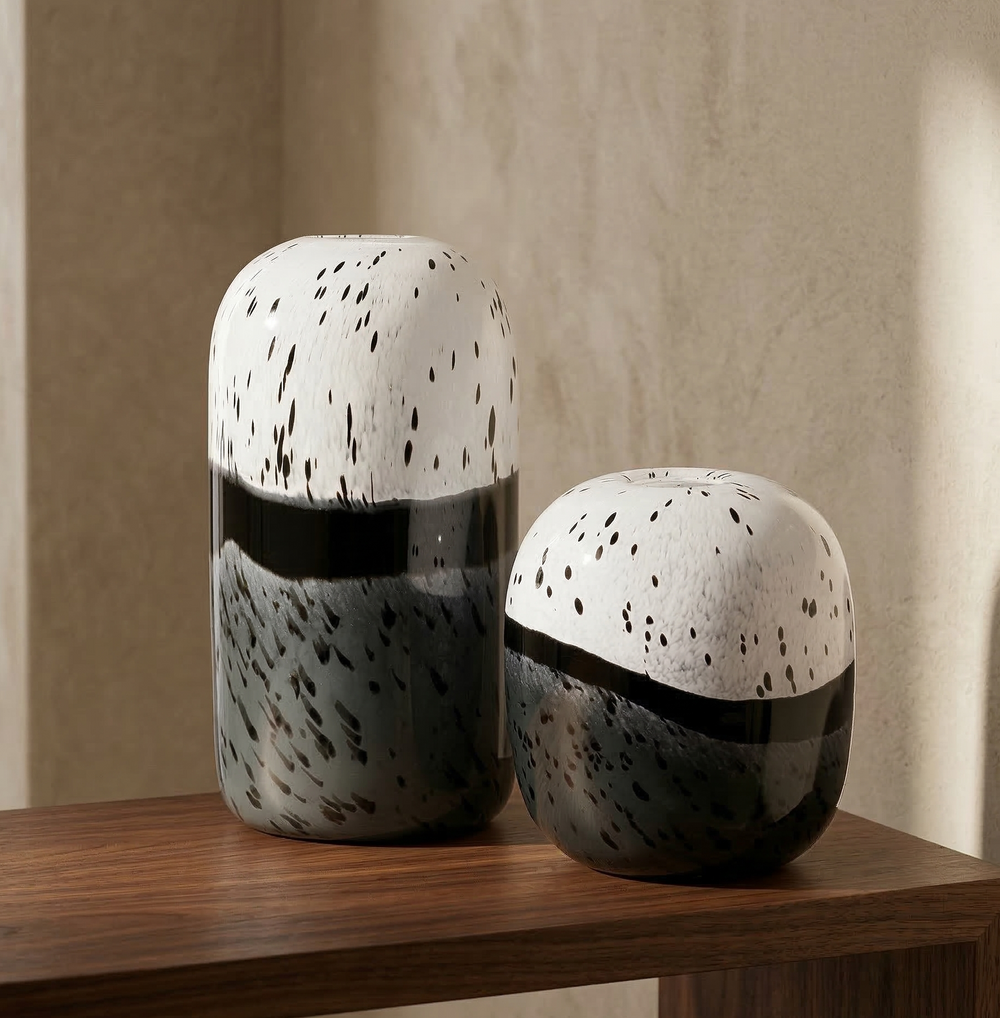 Moonshadow Speckled Glass Vase