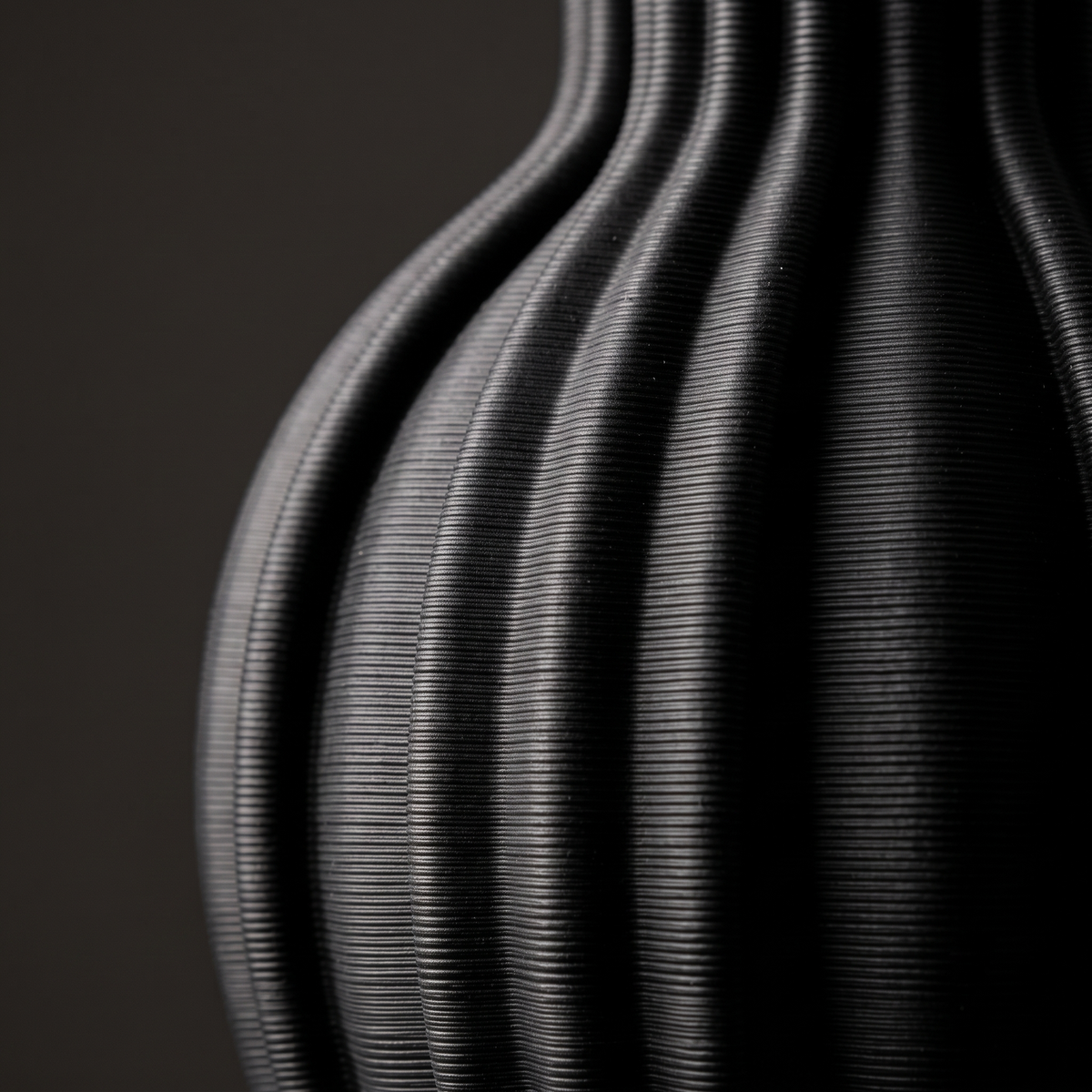 Pleated Ballroom Vase - Black