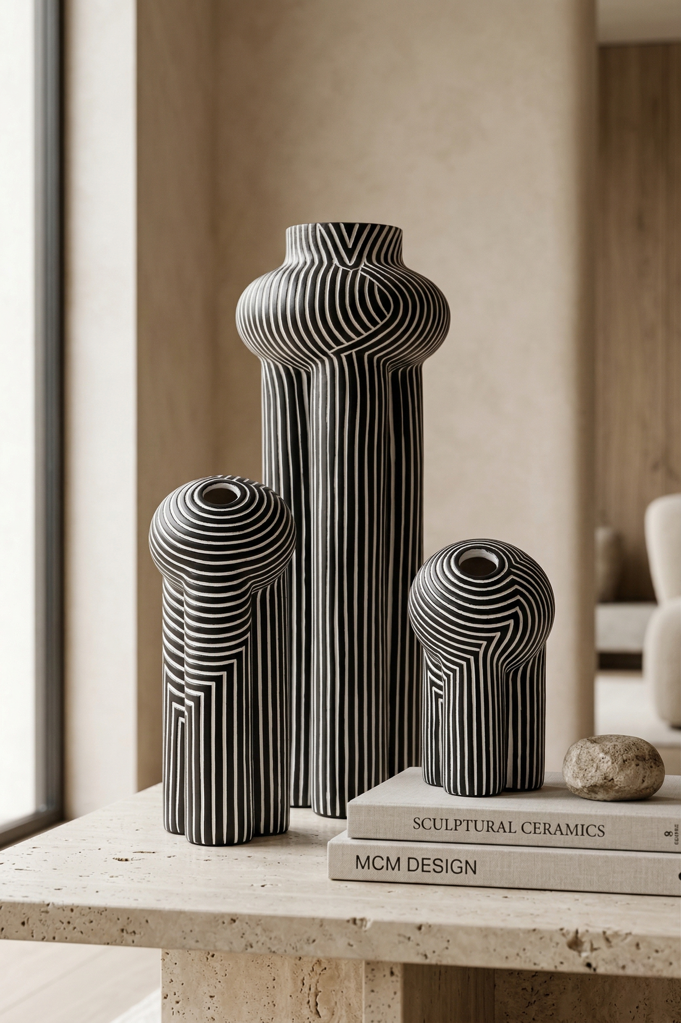 Memphis Noir Vase Set