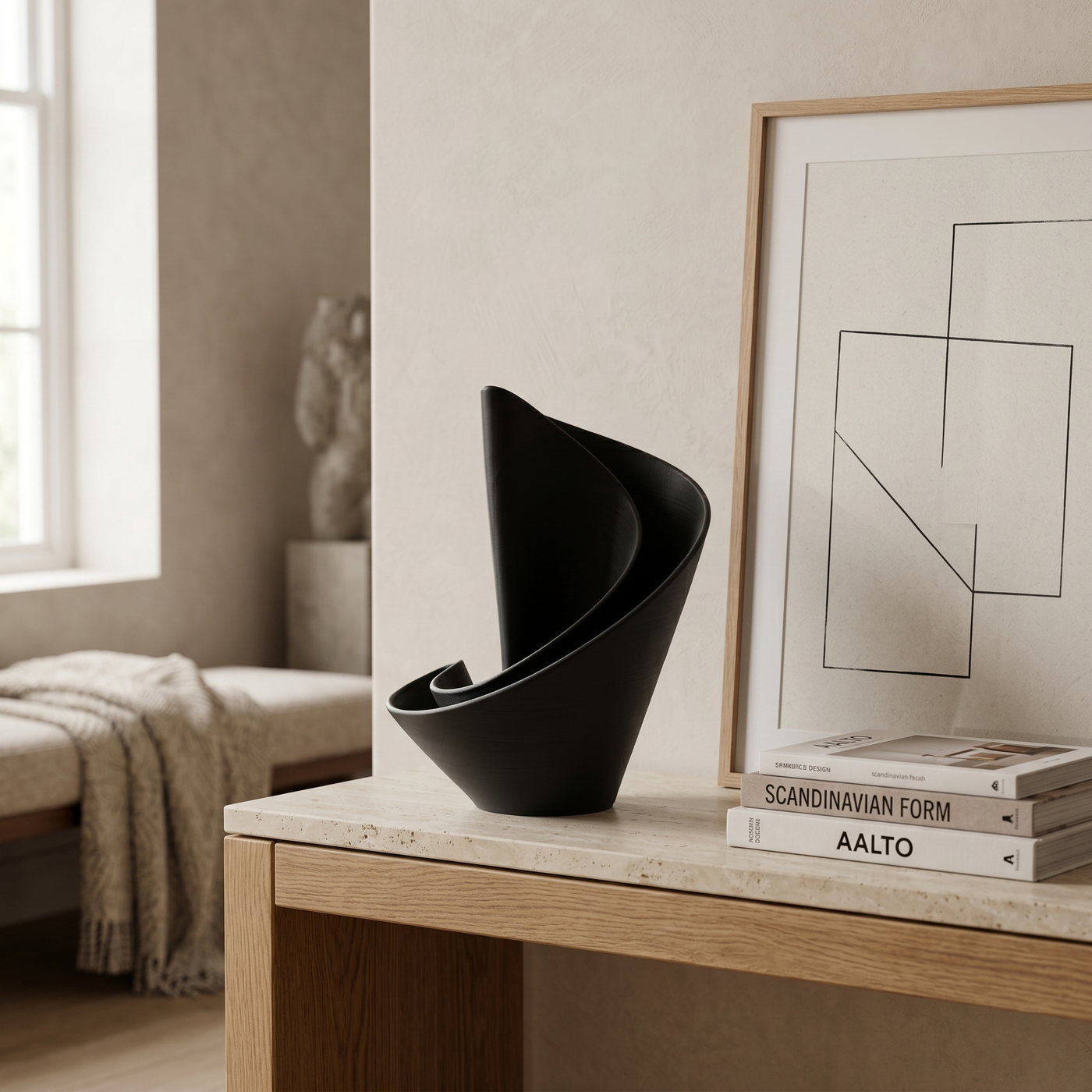 Velum Fold Vase - Black