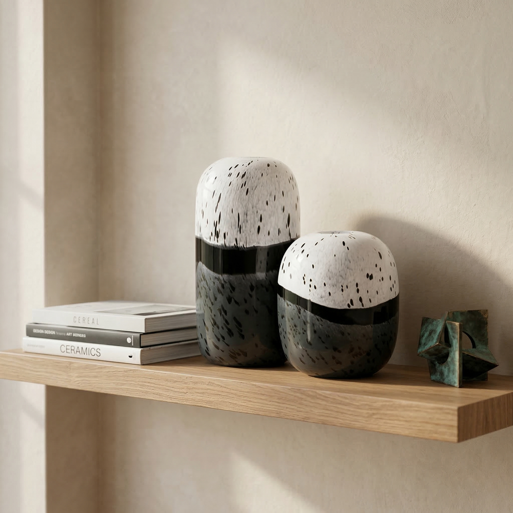 Moonshadow Speckled Glass Vase