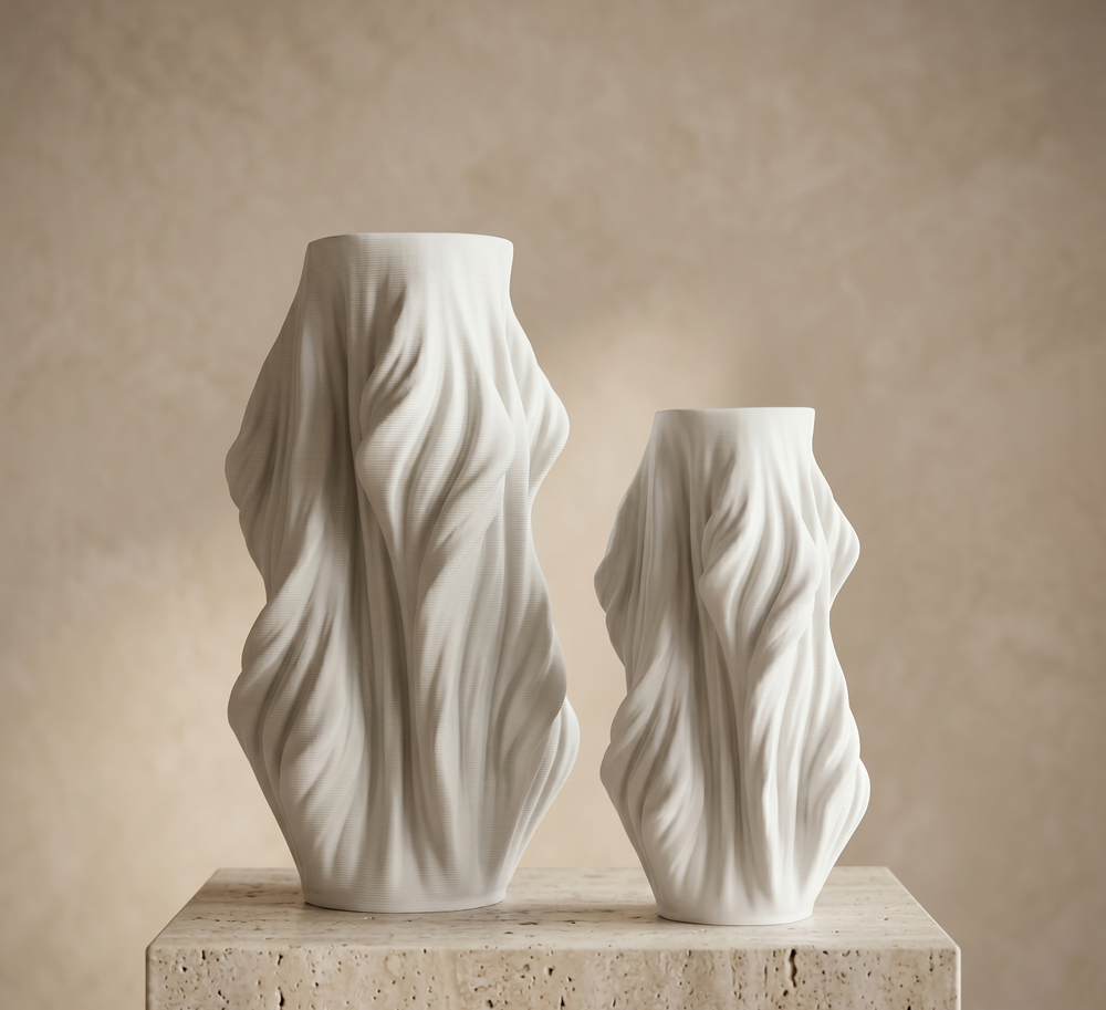 Twisted Silhouette Petit Vase-White