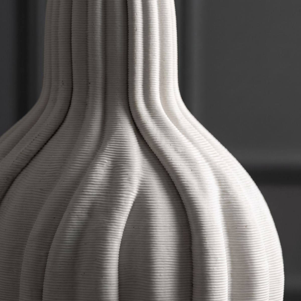 Pleated Ballroom Vase - White