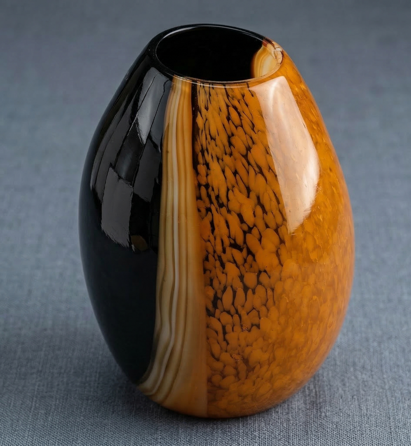 Molten Amber Glass Vase