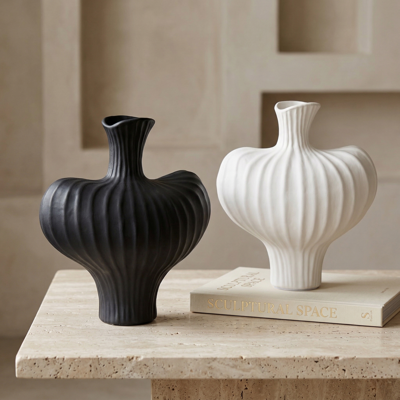 Vesper Noir & Ivory Vase