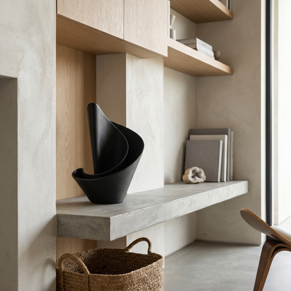 Velum Fold Vase - Black