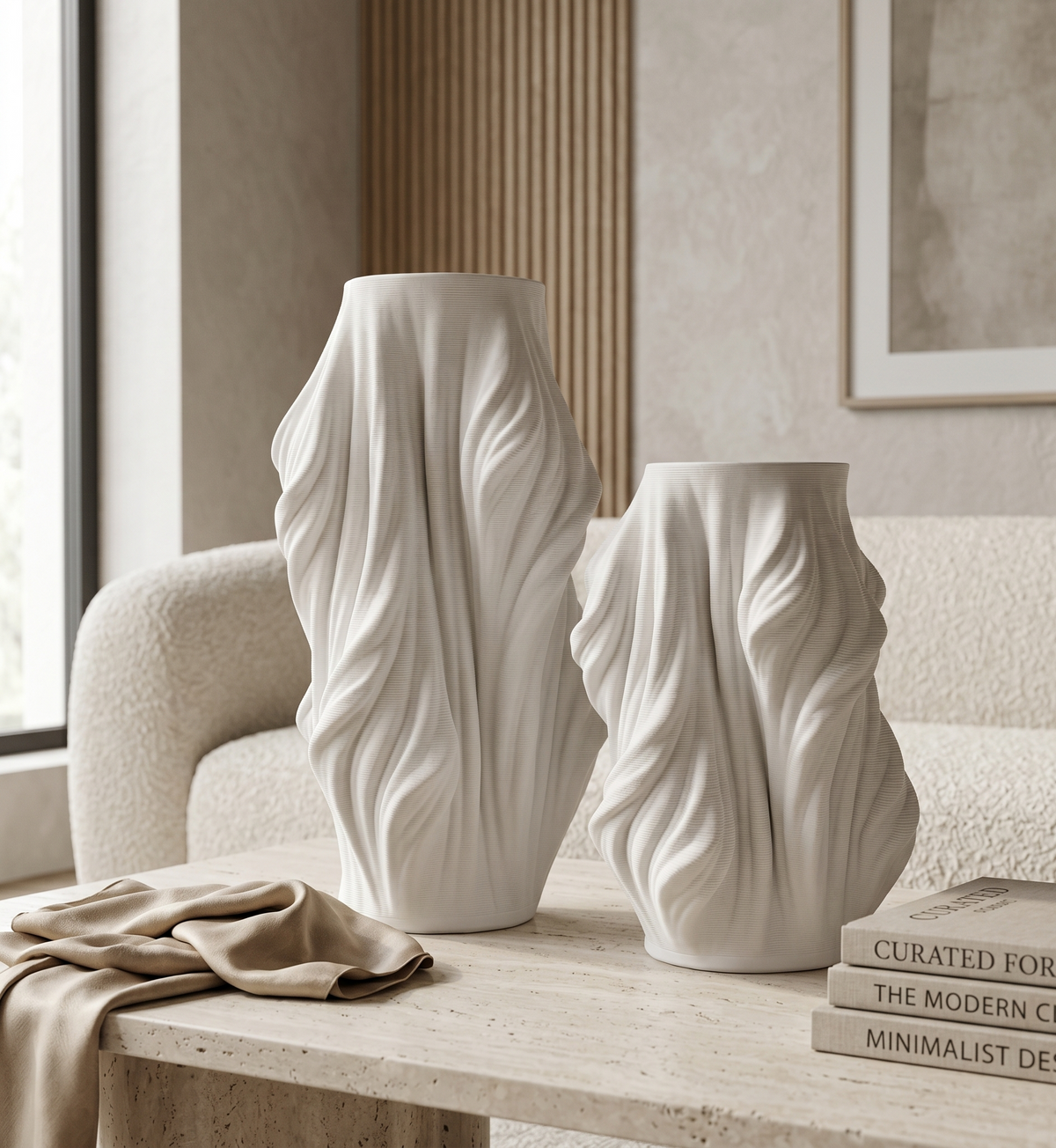 Twisted Silhouette Petit Vase-White
