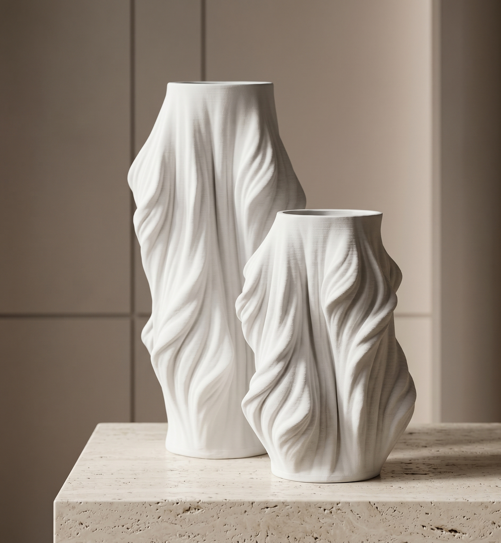 Twisted Silhouette Petit Vase-White
