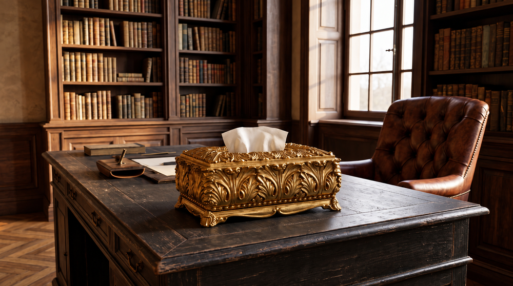 Gilded Acanthus Tissue Box