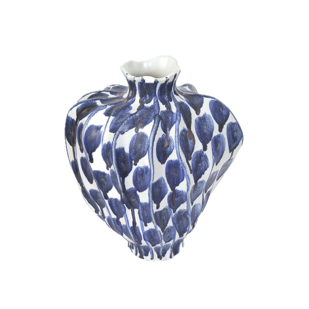 Indigo Bloom Porcelain Vase