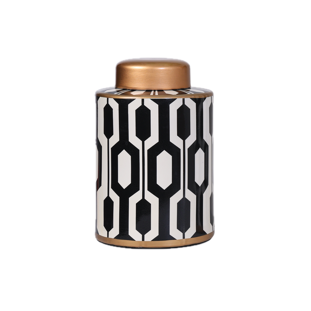 Art Deco Mono Lattice Cannister-Small