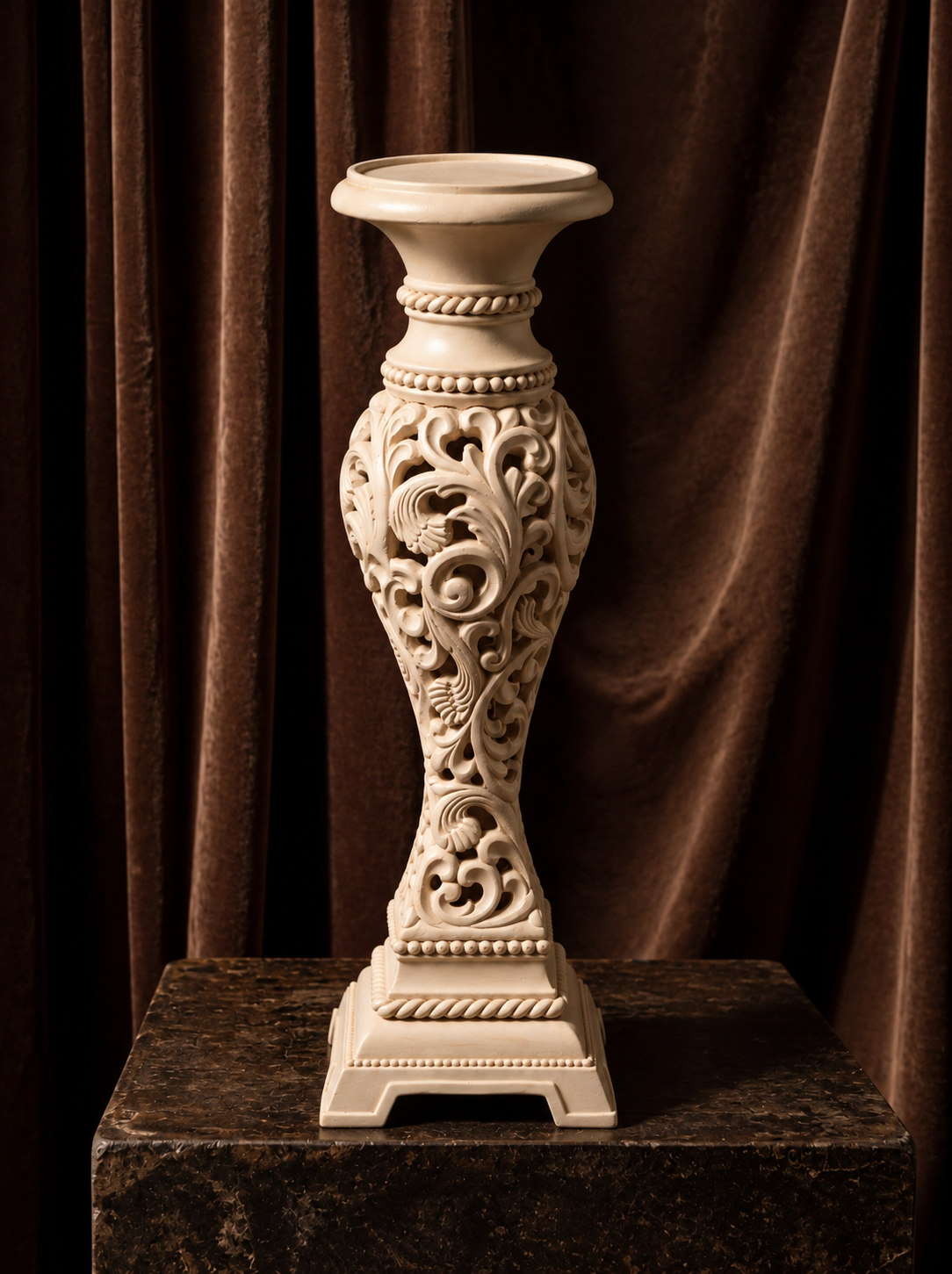 Palais Filigree Candle Holder-White