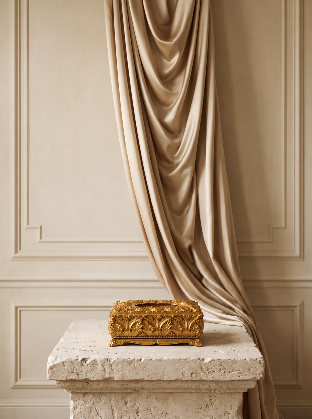 Gilded Acanthus Tissue Box