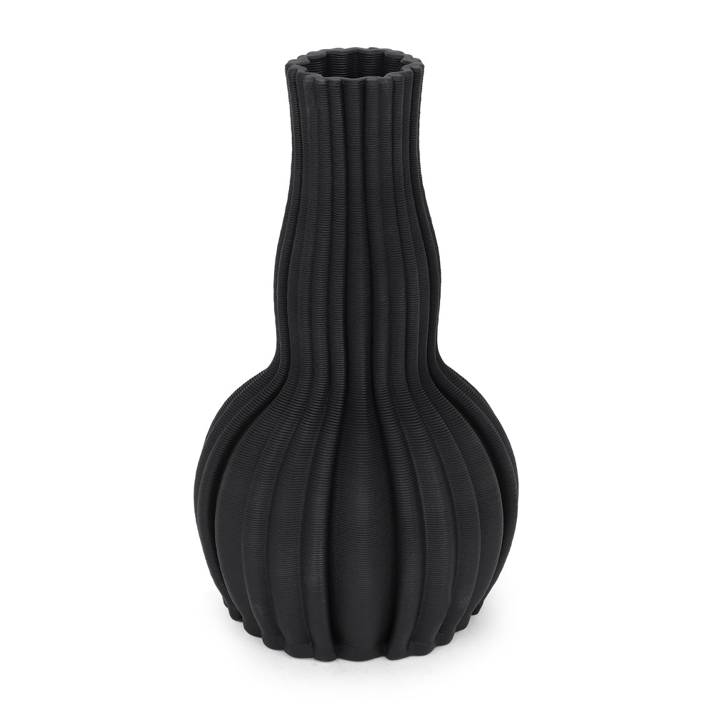 Pleated Ballroom Vase - Black