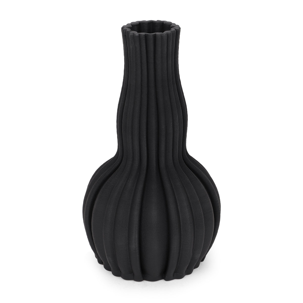 Pleated Ballroom Vase - Black