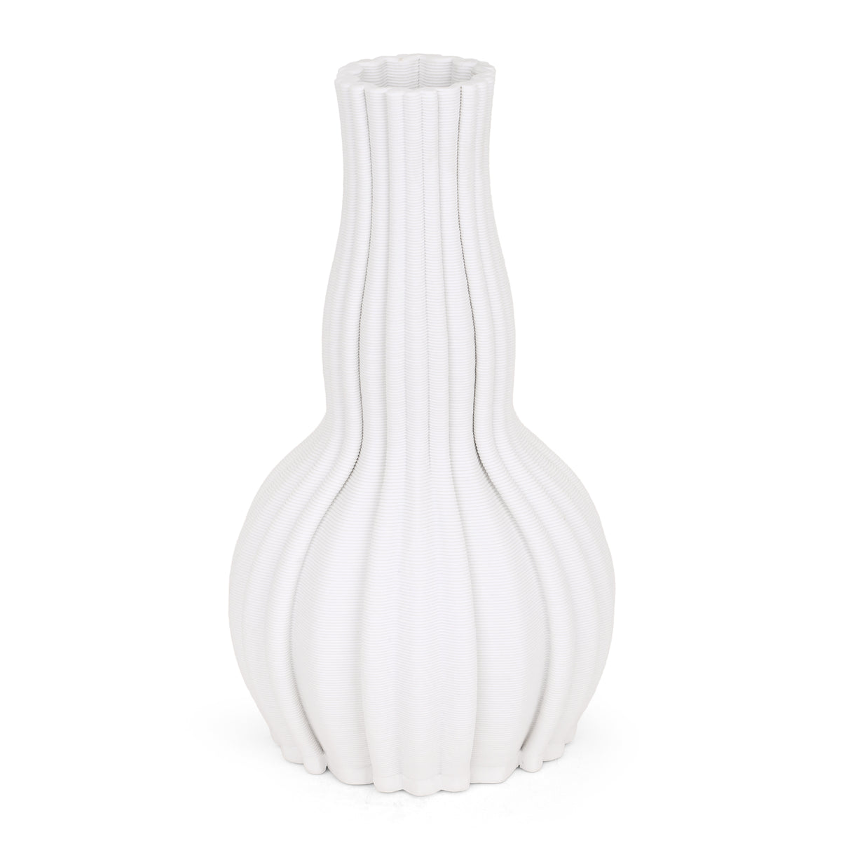 Pleated Ballroom Vase - White