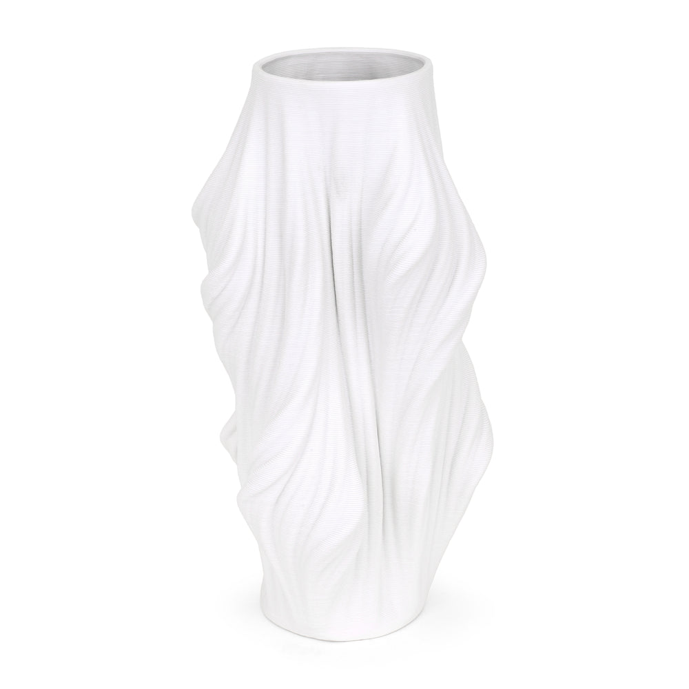 Twisted Silhouette Tall Vase-White