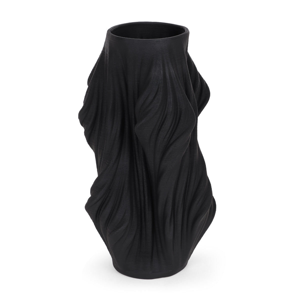 Twisted Silhouette Tall Vase-Black