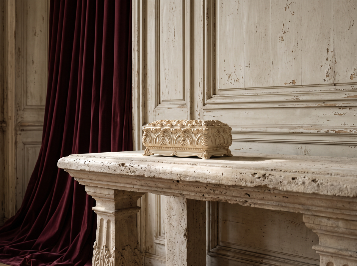 Ivory Acanthus Tissue Box