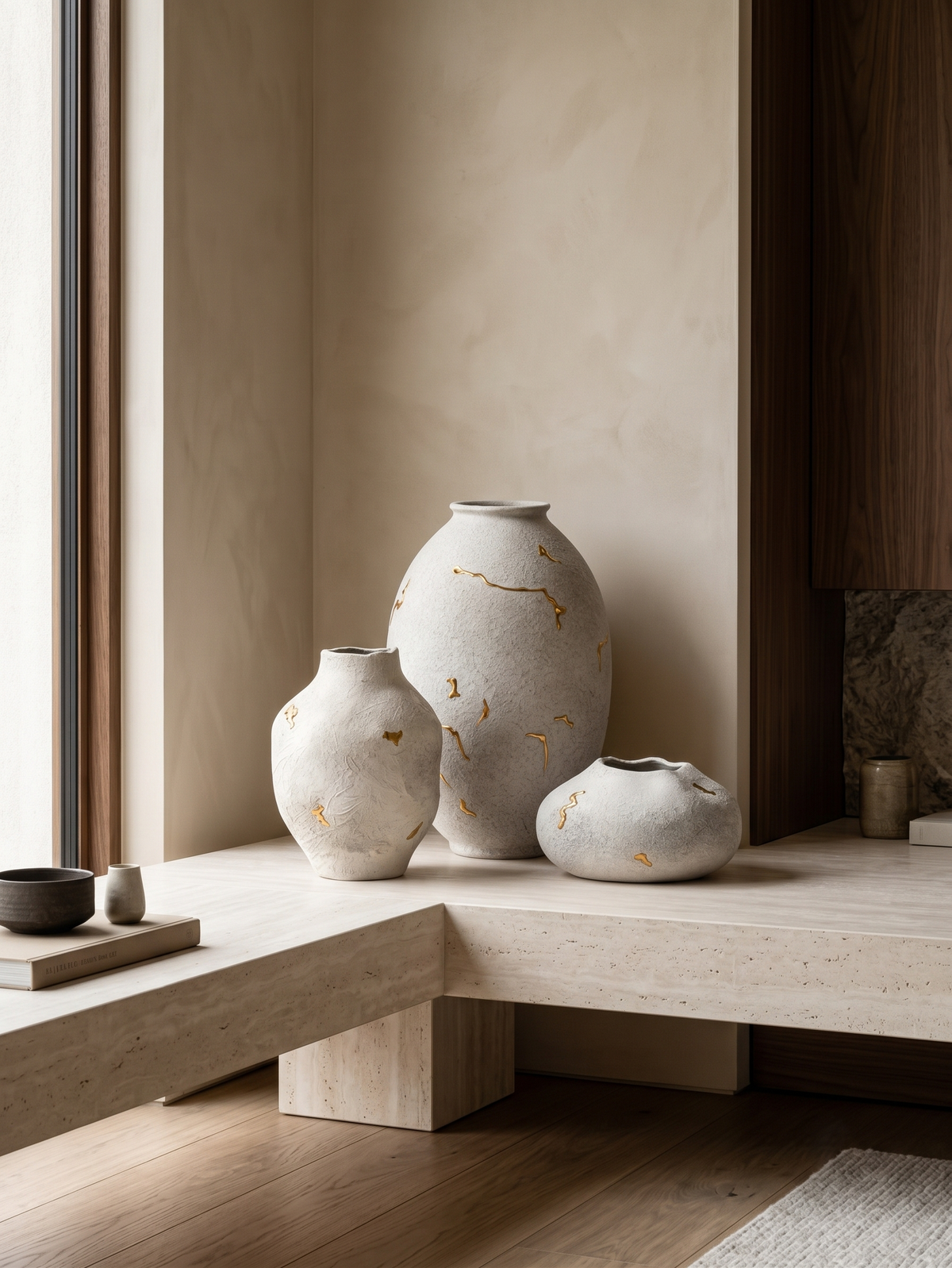 Kintsugi Ceramic Vases | Set of 3